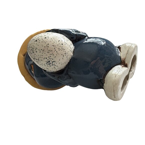 Blue Bird Vintage Ceramic Signed IVA Offering Speckled Blue Easter Egg - Picture 10 of 10